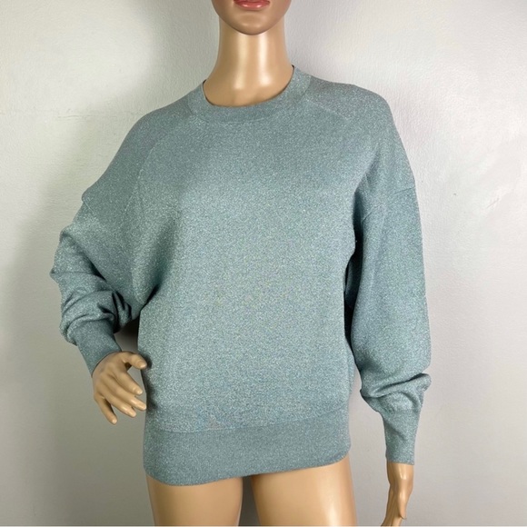 REBECCA TAYLOR BLUE METALLIC SWEATER - Picture 2 of 10